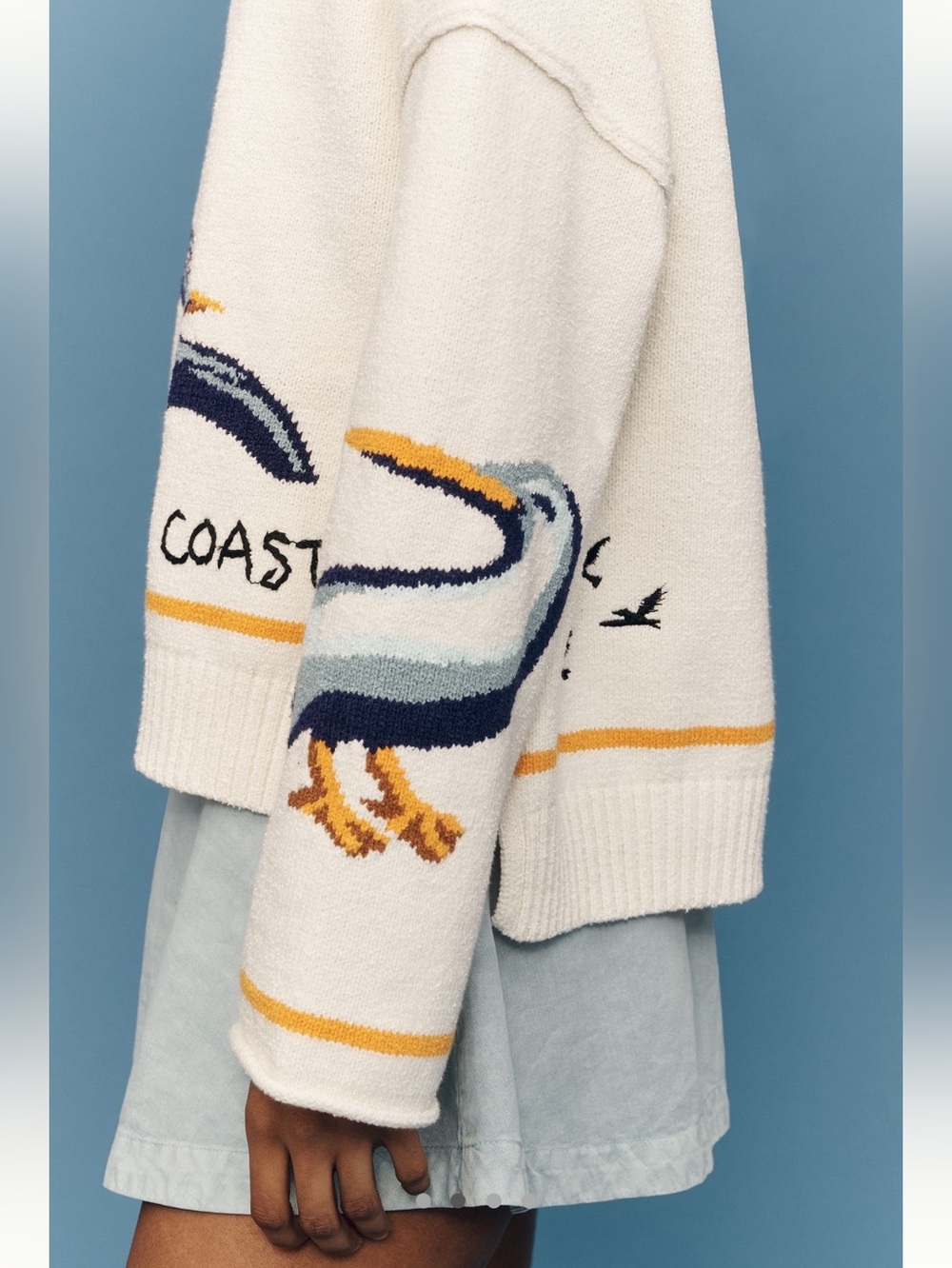 🌊Anthropologie Lost Coast Long-Sleeve Crewneck Sweater Pilcro NEW Small - Picture 4 of 15
